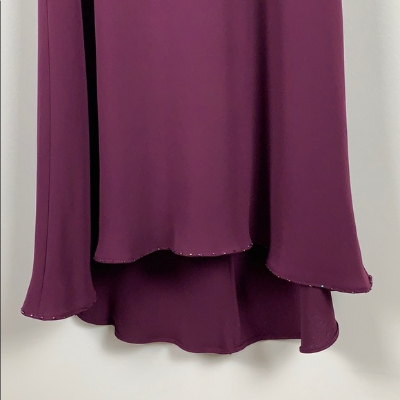 Evan Picone Plum Halter Top, High Low Evening Gown - Picture 4 of 7